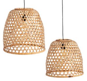 Ceiling Light Natural Bamboo 42 x 42 x 42 cm (2 Units)