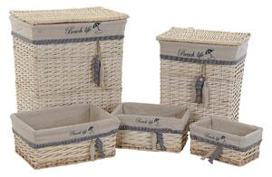 Basket set DKD Home Decor 47 x 35 x 56 cm Polyester Spirals (5 Units)