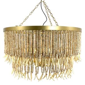 Ceiling Light 80 x 80 x 42 cm Natural Metal Wood