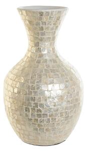 Vase DKD Home Decor White Bamboo Mother of pearl Natural Leaf of a plant Mediterranean 31 x 31 x 51,5 cm