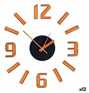 Wall Clock Adhesive Bronze ABS Ø 35 cm (12 Units)