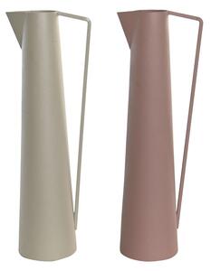 Vase DKD Home Decor 15 x 11 x 45 cm Beige Pink Iron (2 Units)