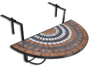 Hanging Balcony Table Terracotta and White Mosaic