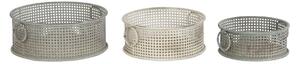 Basket set DKD Home Decor 43 x 42 x 17 cm Metal Aluminium Vintage