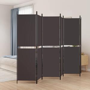6-Panel Room Divider Brown 300x180 cm Fabric
