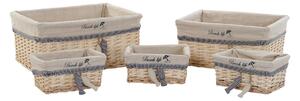 Basket set DKD Home Decor 48 x 38 x 13 cm Polyester Spirals (5 Units)