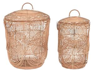 Basket set DKD Home Decor Natural Light brown Tropical 45 x 45 x 57 cm