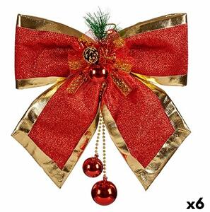 Lasso Christmas bauble Red Golden 33 x 9 x 33 cm (6 Units)