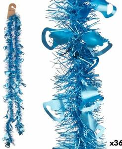 Christmas garland Tinsel Hoods Turquoise Plastic 12 x 12 x 200 cm (36 Units)