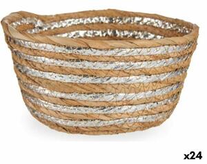 Decorative basket Silver Natural 20 x 10 x 20 cm (24 Units)