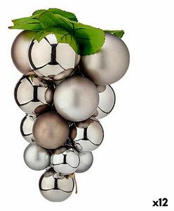 Christmas Bauble Grapes Medium Silver Plastic 18 x 18 x 28 cm (12 Units)