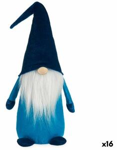 Decorative Figure Gnome Blue White Polyester Wood Sand 14 x 48 x 17,5 cm (16 Units)