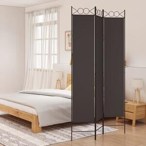 3-Panel Room Divider Brown 120x220 cm Fabric
