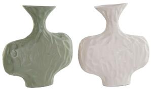 Vase DKD Home Decor White Green Aluminium 20 x 6 x 21 cm (2 Units)