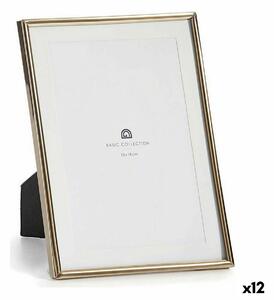 Photo frame Crystal Golden Steel (12 Units)