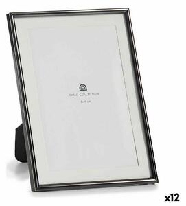 Photo frame Crystal Black Steel (12 Units)