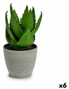 Decorative Plant Aloe Vera 15 x 23,5 x 15 cm Grey Green Plastic (6 Units)