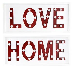 Wall Decoration DKD Home Decor White Red Urban 48 x 4 x 22 cm (2 Units)