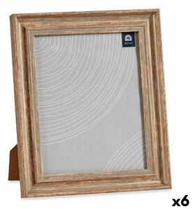 Photo frame 26 x 2 x 31 cm Crystal Wood Brown Copper Plastic (6 Units)