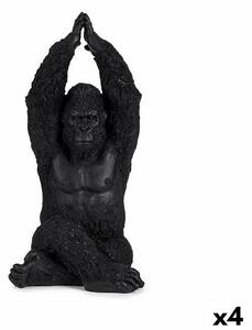 Decorative Figure Gorilla Yoga Black 18 x 36,5 x 19,5 cm (4 Units)