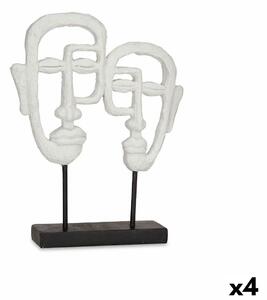 Decorative Figure Face White 27 x 32,5 x 10,5 cm (4 Units)