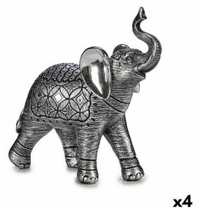 Decorative Figure Elephant Silver 27,5 x 27 x 11 cm (4 Units)