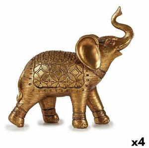 Decorative Figure Elephant Golden 27,5 x 27 x 11 cm (4 Units)