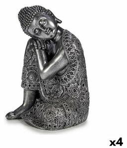 Decorative Figure Buddha Sitting Silver 20 x 30 x 20 cm (4 Units)