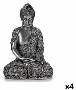 Decorative Figure Buddha Sitting Silver 17 x 32,5 x 22 cm (4 Units)