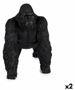 Decorative Figure Gorilla Black 20 x 27 x 34 cm (2 Units)