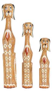 Decorative Figure DKD Home Decor White Brown Dog Tropical 80 cm 16 x 9 x 100 cm