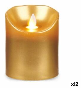 LED Candle Golden 8 x 8 x 10 cm (12 Units)