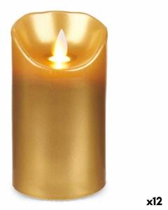 LED Candle Golden 8 x 8 x 15 cm (12 Units)