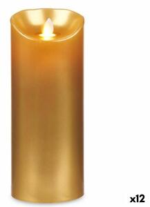 LED Candle Golden 8 x 8 x 20 cm (12 Units)