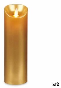 LED Candle Golden 8 x 8 x 25 cm (12 Units)