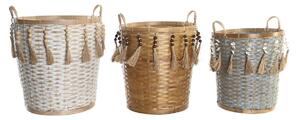 Basket set DKD Home Decor Multicolour Bamboo Boho 49 x 45 x 54 cm