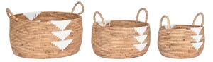 Basket set DKD Home Decor White Natural Rope Seagrass Boho 55 x 55 x 40 cm