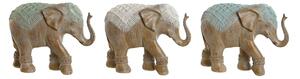 Decorative Figure Home ESPRIT White Green Turquoise Elephant Colonial 21,5 x 8,5 x 16 cm (3 Units)