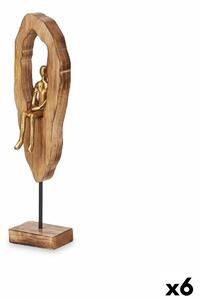 Decorative Figure Sitting Golden Metal 10 x 41,5 x 7,5 cm (6 Units)