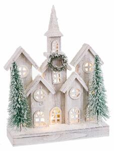 Christmas bauble White Green Wood Plastic Town 30 x 10 x 43 cm