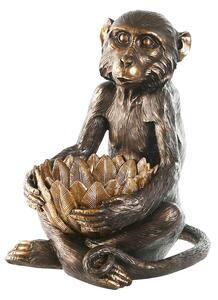 Decorative Figure Home ESPRIT Golden Dark brown Monkey 40 x 37 x 50 cm