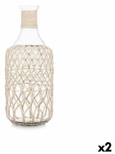 Bottle White Transparent 19 x 48 cm Decorative (2 Units)