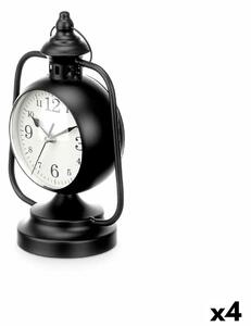 Table clock Lamp Black Metal 17 x 25 x 11,3 cm (4 Units)