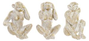 Decorative Figure Home ESPRIT Golden Monkey Tropical 21 x 17 x 25 cm (3 Units)