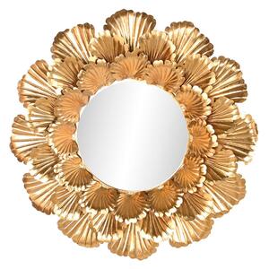 Wall mirror Home ESPRIT Golden Metal Leaf of a plant 76,5 x 8 x 76,5 cm