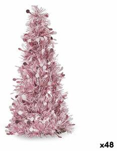 Christmas Tree 31 cm White Pink Silver polypropylene PET 18 x 31 x 18 cm (48 Units)