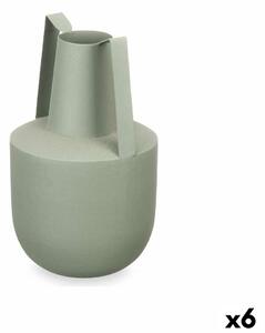 Vase With handles Green Steel 14 x 24 x 14 cm (6 Units)