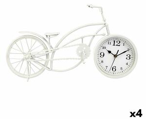 Table clock Bicycle White Metal 42 x 24 x 10 cm (4 Units)