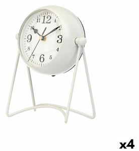 Table clock White Metal 15,5 x 20 x 11 cm (4 Units)