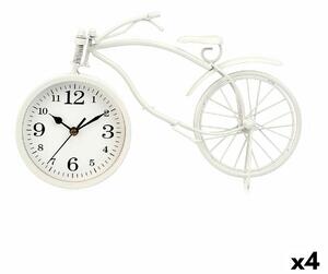 Table clock Bicycle White Metal 36 x 22 x 7 cm (4 Units)